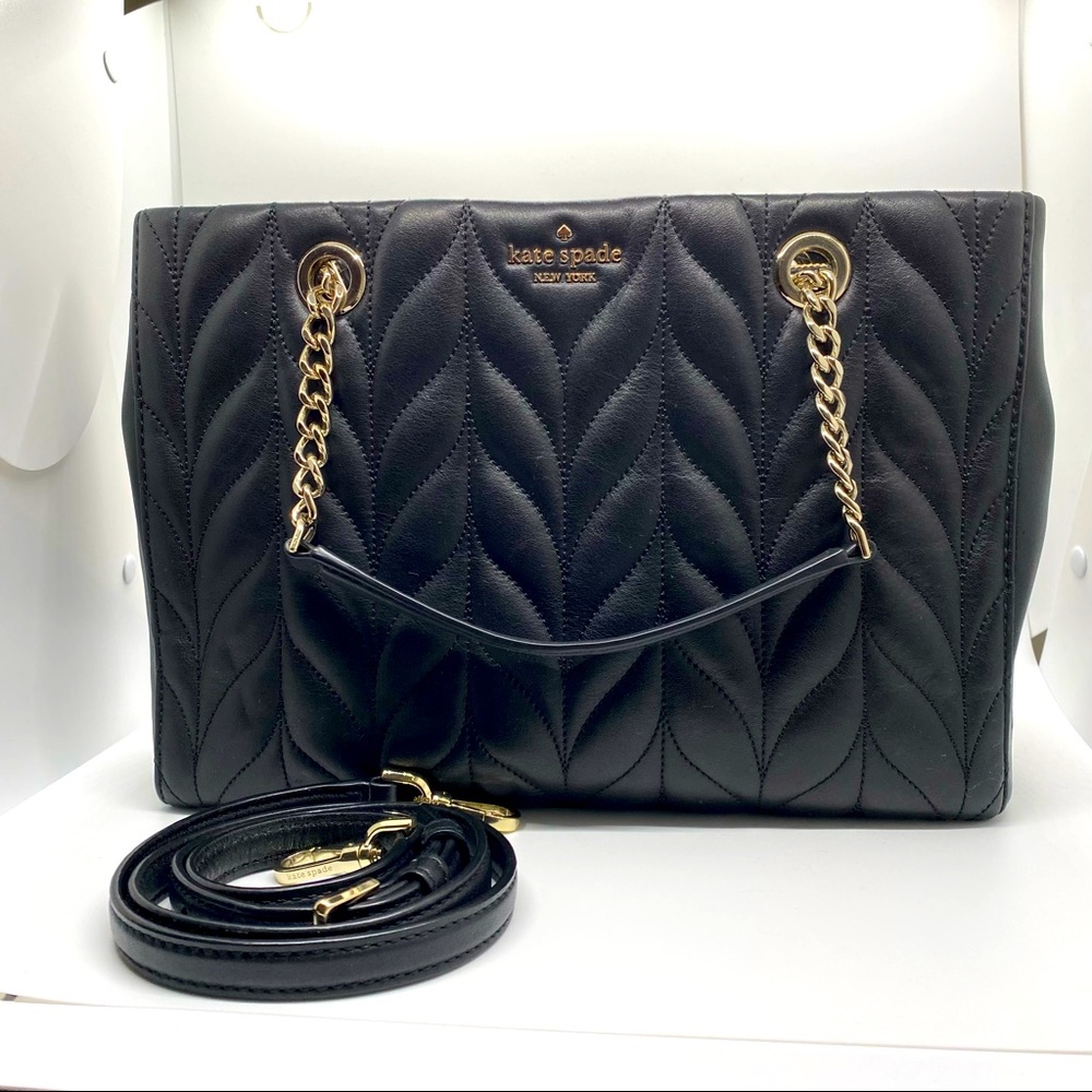 Kate Spade crossbody/shoulder bag black & gold - Picture 2 of 11